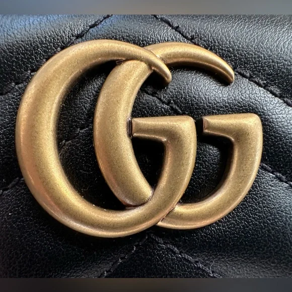 Authentic Gucci Marmont Zip Around Wallet, Black with Gold Hardware, NEW - Picture 9 of 11